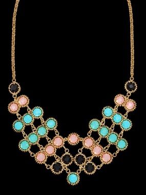 Kendra Scott Tiffany Necklace in London Blue, Turquoise, Black & Amethyst Glass